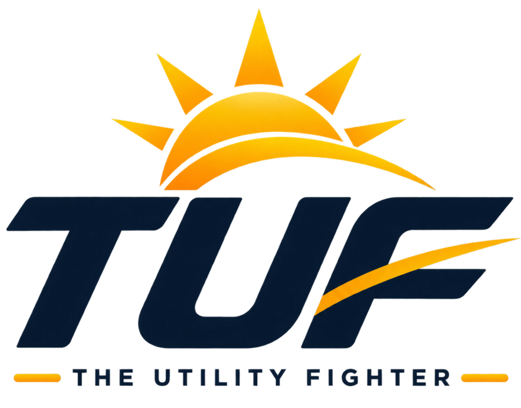 The Utility Fighter plug-in solar logo