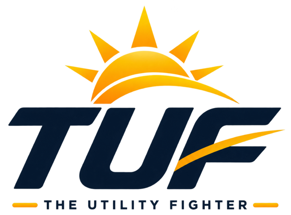 The Utility Fighter plug-in solar logo