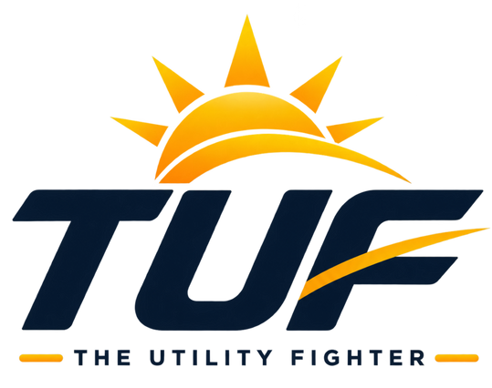 The Utility Fighter plug-in solar logo