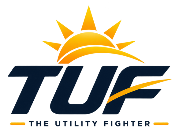 The Utility Fighter plug-in solar logo